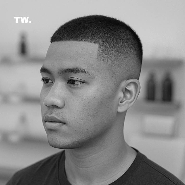 Kylian Mbappé – The Buzz Cut with Sharp Fade